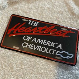 Chevrolet Black and Red License Plate Sign 6x12